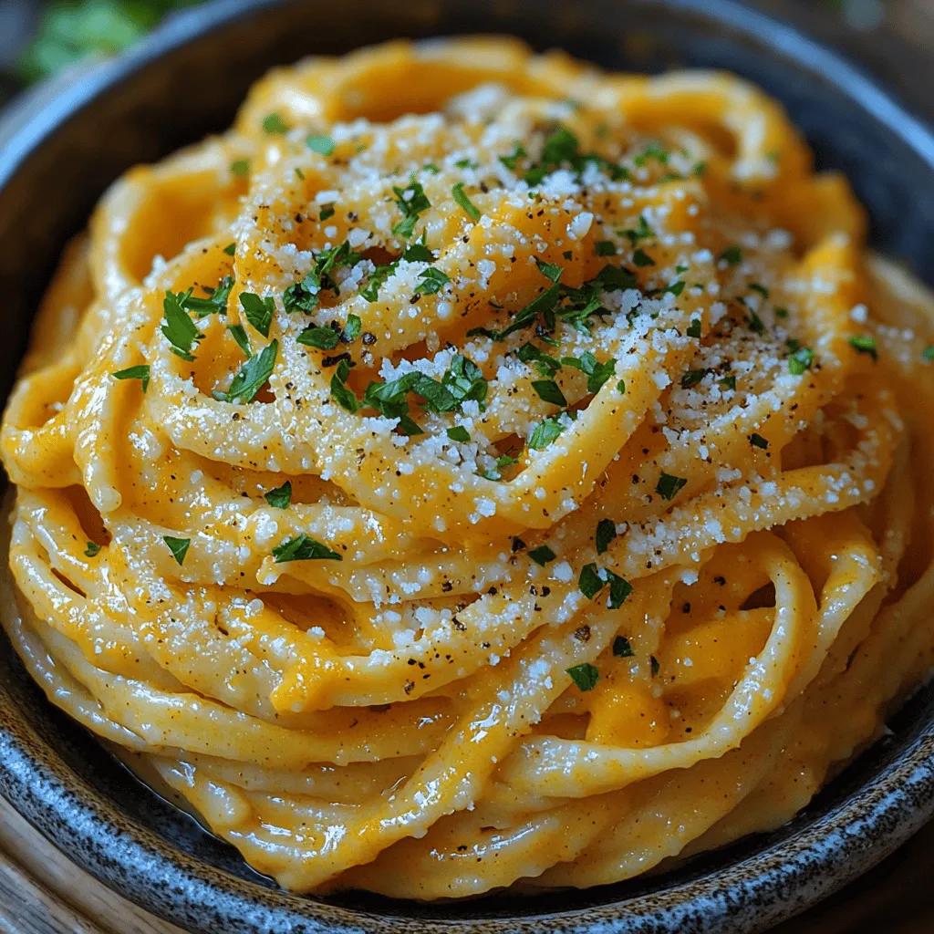 To create the Creamy Pumpkin Alfredo Pasta, you’ll need a handful of simple yet flavorful ingredients: