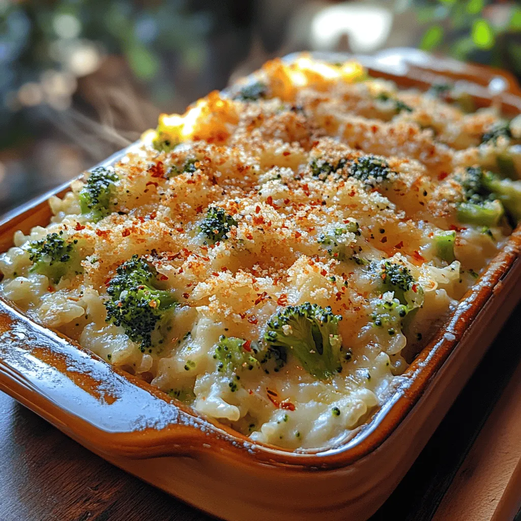 Cheesy Broccoli Rice Delight is more than just a comforting dish; it’s a celebration of flavors and textures that come together to create a meal everyone will love. This recipe is perfect for busy weeknights or as a hearty side dish for gatherings. The combination of tender brown rice, vibrant broccoli, and melty cheeses makes for a dish that not only pleases the palate but also nourishes the body. With its creamy consistency and cheesy goodness, this delightful recipe transforms simple ingredients into a wholesome comfort food that appeals to both kids and adults alike.