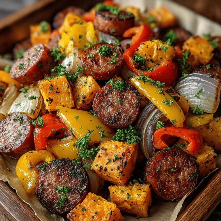 There's something magical about the scent of roasted vegetables wafting through the kitchen. It conjures memories of cozy family dinners and the joy of sharing a meal with loved ones. I still remember the first time I made a roasted vegetable medley; it was a chilly autumn evening, the leaves outside were turning golden, and I craved something warm, hearty, and comforting. Enter the Roasted Sweet Potato Sausage Medley—a dish that not only warms the belly but also fills the heart with nostalgia. With its vibrant colors and mouthwatering flavors, this recipe is a crowd-pleaser that's perfect for any occasion.