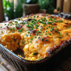 Cornbread casserole is a beloved comfort food that evokes warmth and nostalgia, especially in homes across the Southern United States. Its rich, buttery flavor and hearty texture make it a perfect dish for family gatherings, holiday celebrations, or simply a cozy weeknight dinner. Among the many iterations of cornbread casserole, the Golden Cheddar Cornbread Casserole stands out for its delightful combination of flavors and textures. By incorporating sharp cheddar cheese and a mix of vegetables, this casserole elevates the traditional cornbread experience, making it a dish that both kids and adults will enjoy.