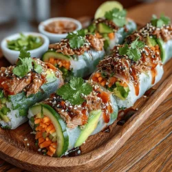 Discover the delightful fusion of flavors and textures in our Spicy Tuna Rice Paper Rolls with Avocado. This recipe is not only a feast for the eyes but also a nutritious option packed with protein, healthy fats, and fresh vegetables. Perfect for a light lunch, appetizer, or even a fun family dinner, these rolls are simple to prepare and offer a customizable experience for every palate. In this article, we will guide you through the steps to create this delectable dish, along with insights into its ingredients and health benefits.