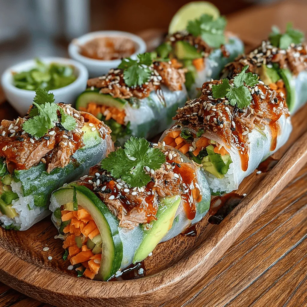Discover the delightful fusion of flavors and textures in our Spicy Tuna Rice Paper Rolls with Avocado. This recipe is not only a feast for the eyes but also a nutritious option packed with protein, healthy fats, and fresh vegetables. Perfect for a light lunch, appetizer, or even a fun family dinner, these rolls are simple to prepare and offer a customizable experience for every palate. In this article, we will guide you through the steps to create this delectable dish, along with insights into its ingredients and health benefits.