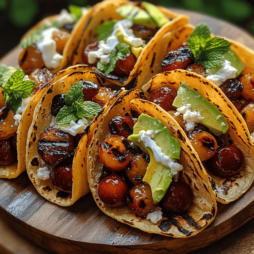 In the realm of innovative cuisine, Grilled Cherry Tacos stand out as a delightful fusion of sweet and savory flavors, offering an exciting twist on traditional tacos. This dish combines the luscious sweetness of fresh cherries with the creamy tang of feta cheese and the vibrant freshness of mint, creating a culinary experience that is both refreshing and satisfying. Perfect for summer gatherings or casual weeknight dinners, Grilled Cherry Tacos are not only a feast for the palate but also a visual delight that is sure to impress your guests.