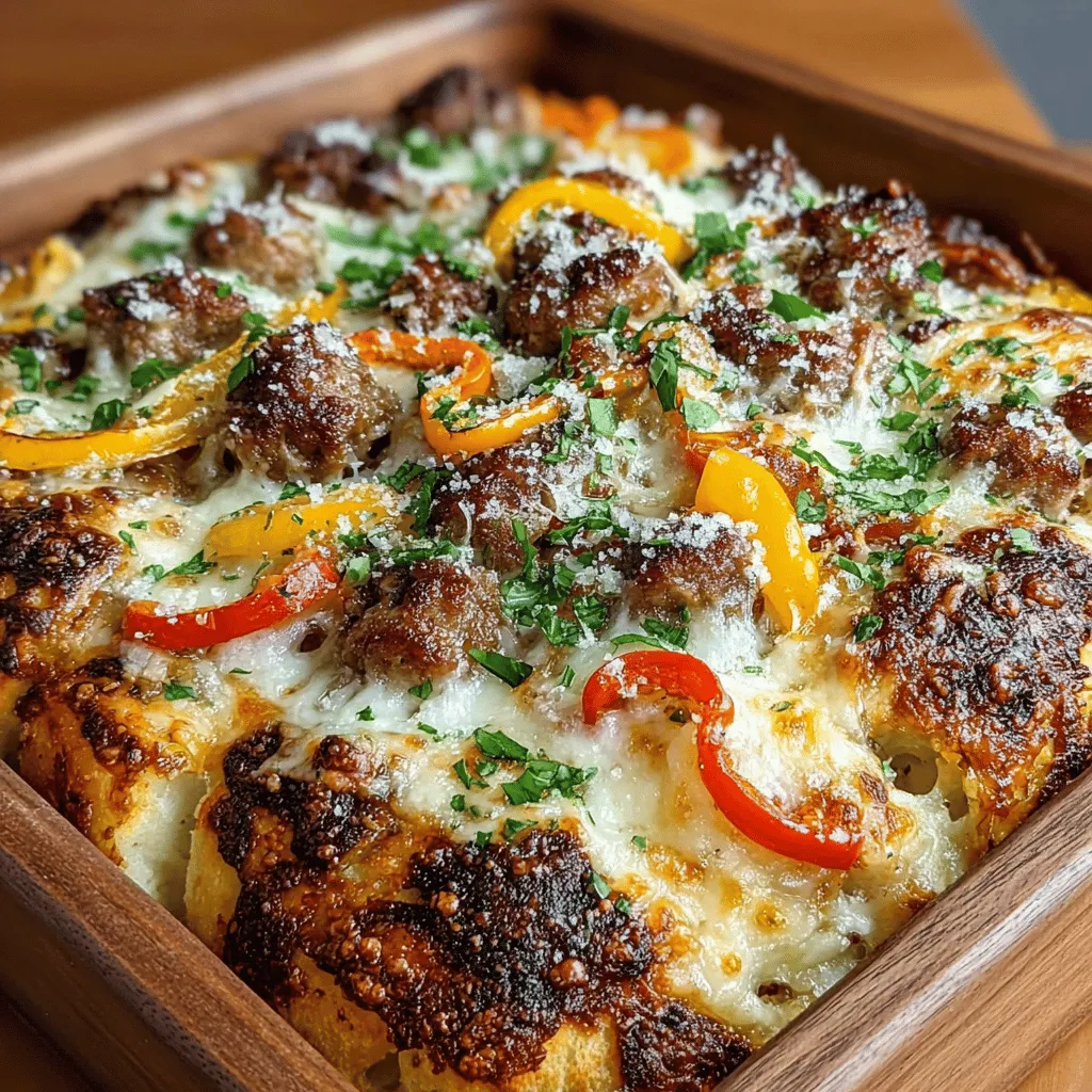 When it comes to comforting dishes that evoke a sense of home, few can compete with the classic flavors found in a pizza bake. The Fiery Sausage and Peppers Pizza Bake is a delightful twist on traditional pizza, combining spicy Italian sausage, vibrant bell peppers, and a melty layer of gooey cheese—all baked to perfection. This dish not only satisfies the craving for pizza but also brings a warm, inviting aroma into your kitchen, making it an ideal meal for family gatherings or cozy nights in.