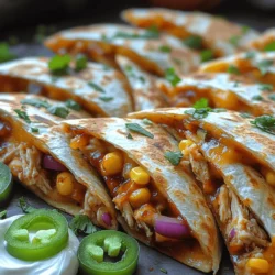 To achieve perfectly crispy BBQ Chicken Quesadillas, the way you layer your ingredients plays a crucial role in the cooking process. Start with your tortilla as the base. Here’s how to effectively layer the ingredients for even cooking and flavor distribution: