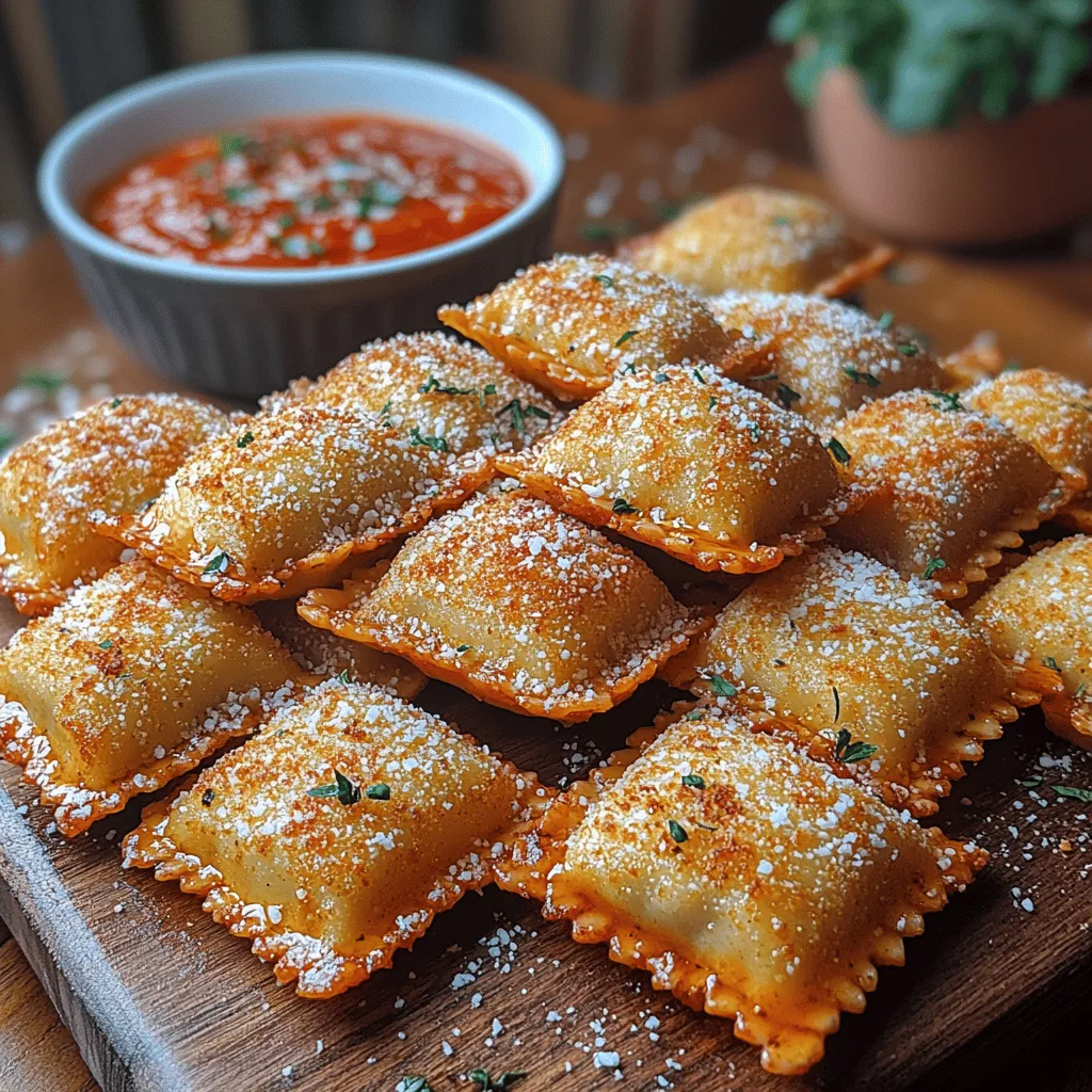 As a child, I remember my family gathering around our dining table for our Friday night tradition: homemade Italian meals. The air would be filled with the inviting aromas of garlic and herbs, while laughter echoed as we shared stories over plates of pasta. One dish that consistently brought a smile to my face was ravioli, especially when it was crispy and golden. Fast forward to today, and I’ve discovered a way to recreate that nostalgic delight in a healthier form—Crunchy Air-Fried Ravioli Bites. These little morsels are not only an excellent appetizer for parties but also a fun snack for movie nights or a quick bite on busy weekdays. Let’s dive into this easy recipe that is sure to impress your family and friends!
