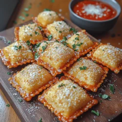 As a child, I remember my family gathering around our dining table for our Friday night tradition: homemade Italian meals. The air would be filled with the inviting aromas of garlic and herbs, while laughter echoed as we shared stories over plates of pasta. One dish that consistently brought a smile to my face was ravioli, especially when it was crispy and golden. Fast forward to today, and I’ve discovered a way to recreate that nostalgic delight in a healthier form—Crunchy Air-Fried Ravioli Bites. These little morsels are not only an excellent appetizer for parties but also a fun snack for movie nights or a quick bite on busy weekdays. Let’s dive into this easy recipe that is sure to impress your family and friends!