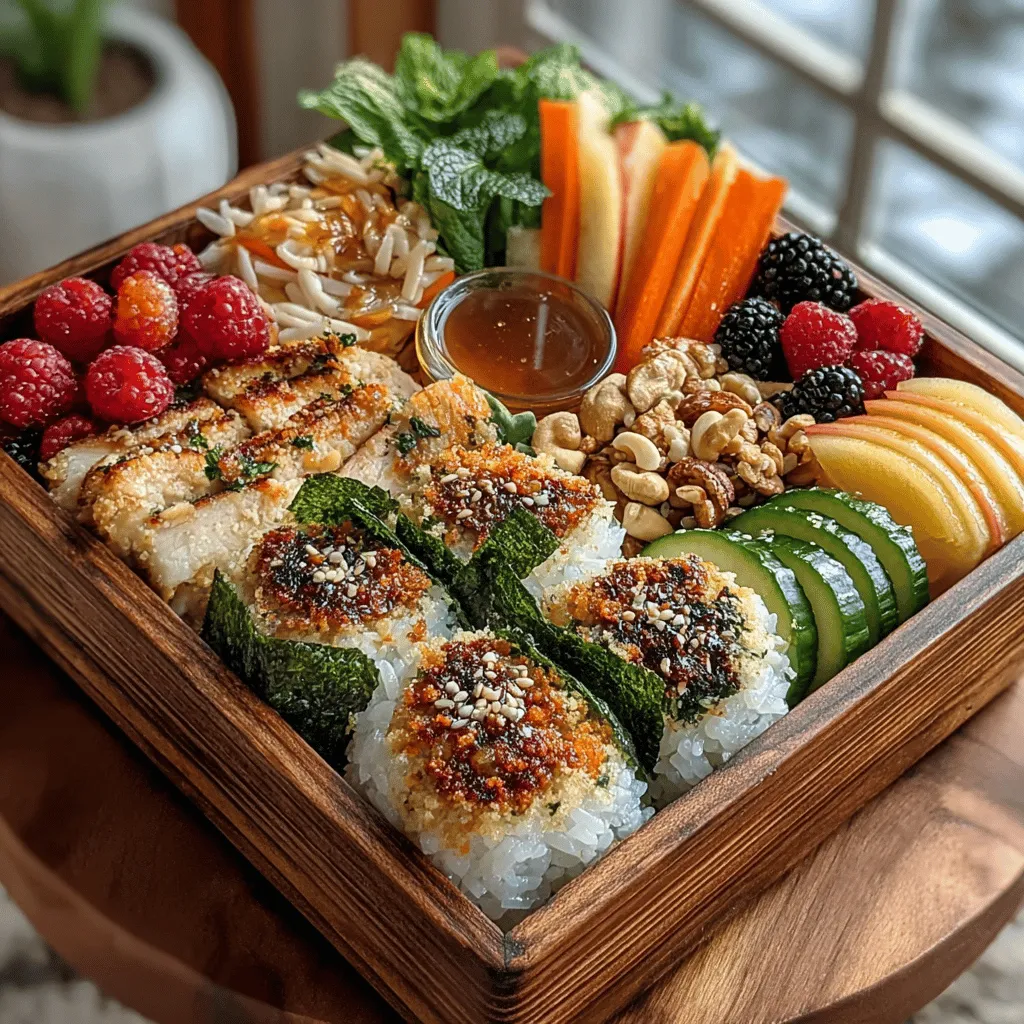 Bento boxes have transcended their origins in Japanese cuisine to become a staple in contemporary meal prep, celebrated for their versatility and aesthetic charm. These neatly organized containers not only offer a delightful visual experience but also embody the principles of balance and nutrition that are central to healthy eating. The Whimsical Bento Delight is a perfect embodiment of these qualities, serving as a colorful and nutritious option for lunch or snacks that appeals to both the eye and the palate.
