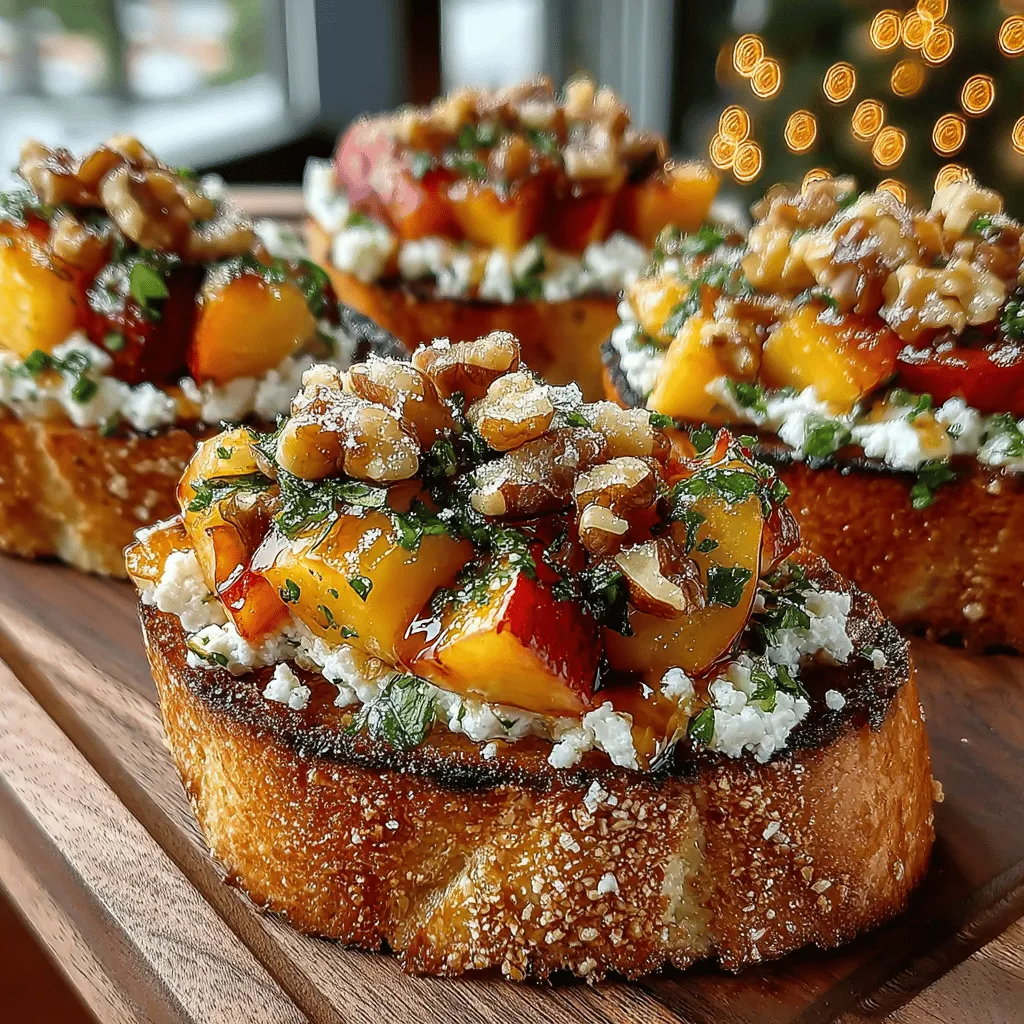 As the warm sun of summer graces us with its presence, it’s the perfect opportunity to indulge in vibrant flavors that celebrate the season. Our Peachy Basil Delight Crostini is a refreshing appetizer that embodies the essence of summer, combining the juicy sweetness of ripe peaches with the aromatic freshness of basil and the creamy richness of goat cheese. Each bite is a delightful balance of textures and flavors, served on a crunchy slice of baguette that serves as the perfect canvas for this culinary masterpiece.