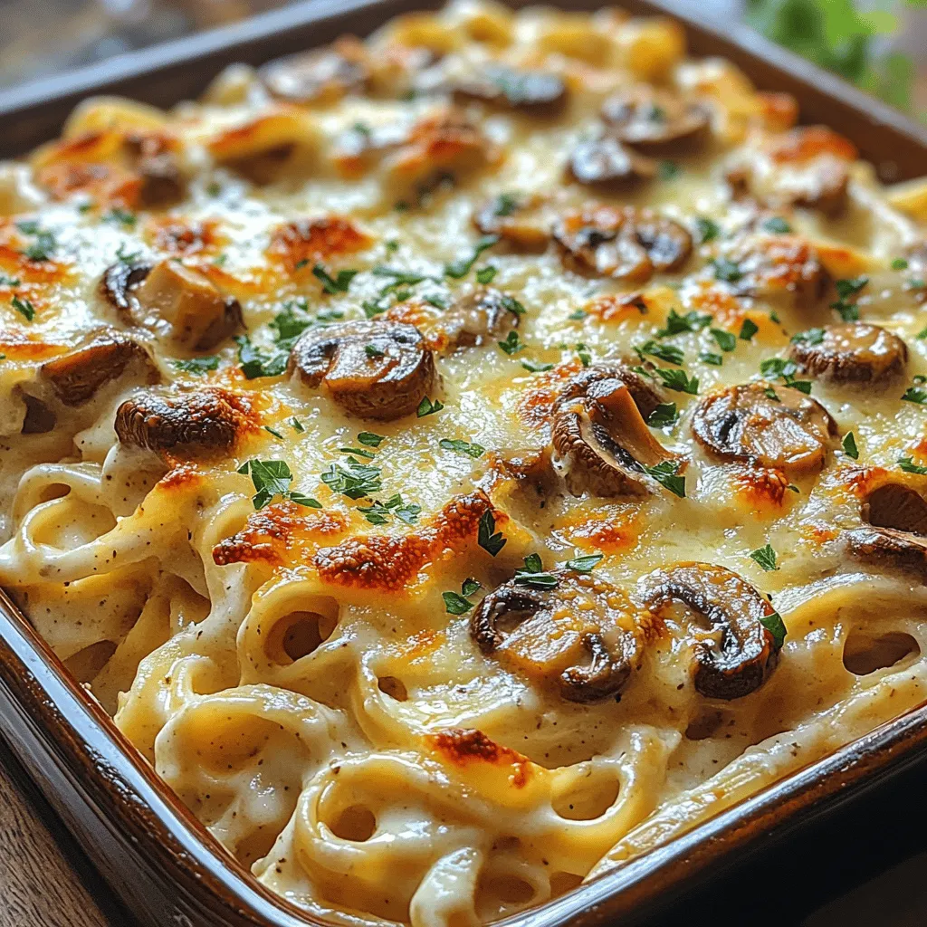 When it comes to comfort food, few dishes can compete with a creamy Alfredo mushroom bake. This rich and indulgent casserole combines the velvety goodness of Alfredo sauce with earthy mushrooms and tender pasta, creating a symphony of flavors and textures that are sure to please any palate. Whether you’re hosting a family dinner, celebrating a special occasion, or simply looking to treat yourself to a satisfying meal, this recipe is perfect for gatherings where comfort food is the star of the show.