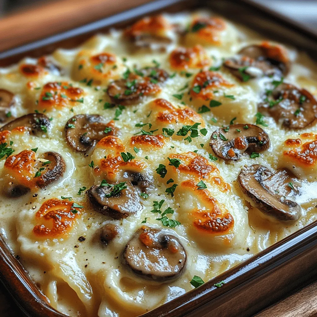 When it comes to comfort food, few dishes can compete with a creamy Alfredo mushroom bake. This rich and indulgent casserole combines the velvety goodness of Alfredo sauce with earthy mushrooms and tender pasta, creating a symphony of flavors and textures that are sure to please any palate. Whether you’re hosting a family dinner, celebrating a special occasion, or simply looking to treat yourself to a satisfying meal, this recipe is perfect for gatherings where comfort food is the star of the show.