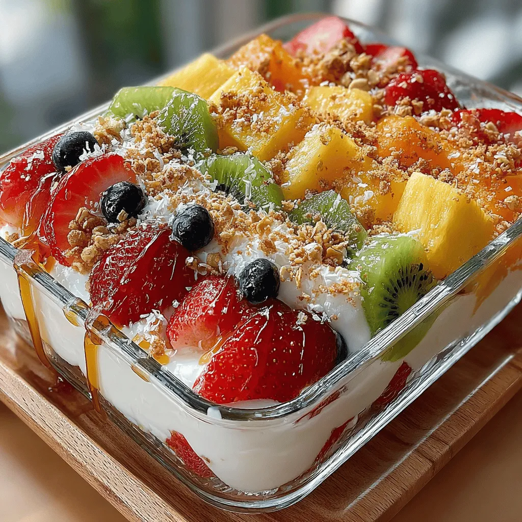 The combination of vanilla and lemon juice is pivotal in elevating the taste of the Tropical Paradise Fruit Casserole. Vanilla adds a warm, sweet aroma that complements the natural sweetness of the fruits, while lemon juice provides a zesty brightness that enhances the overall flavor profile. This duo not only enriches the taste but also contributes to the freshness of the dish, making every bite feel refreshing and invigorating.