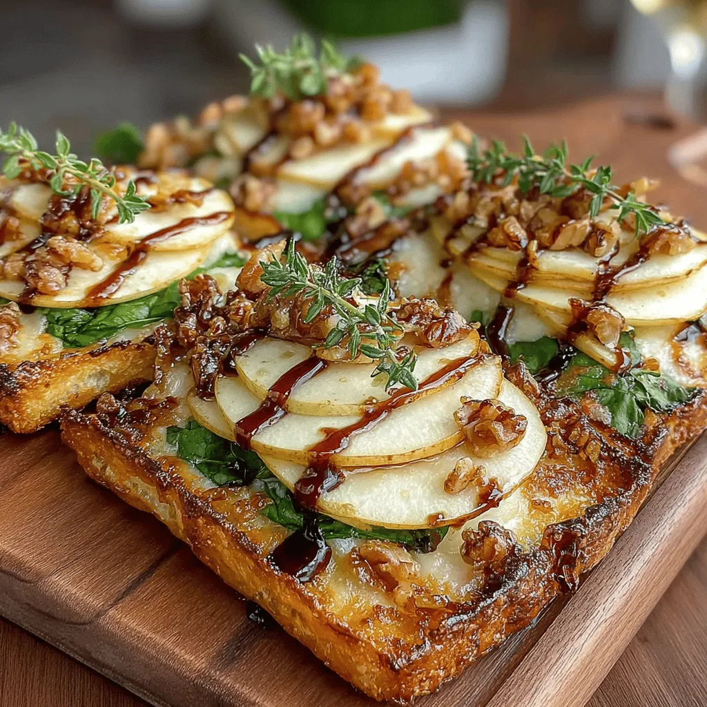 When it comes to comfort food, few dishes embody warmth and indulgence quite like the Cozy Apple Brie and Walnut Flatbread. Imagine a perfectly baked flatbread topped with creamy Brie cheese, sweet and crisp apples, and crunchy walnuts, all drizzled with a tangy balsamic glaze. This delightful combination of flavors creates a dish that is not only satisfying but also versatile enough to serve as a snack, appetizer, or a light meal. Whether you're hosting a gathering, enjoying a quiet evening at home, or looking for a unique addition to your brunch menu, this recipe is bound to impress.