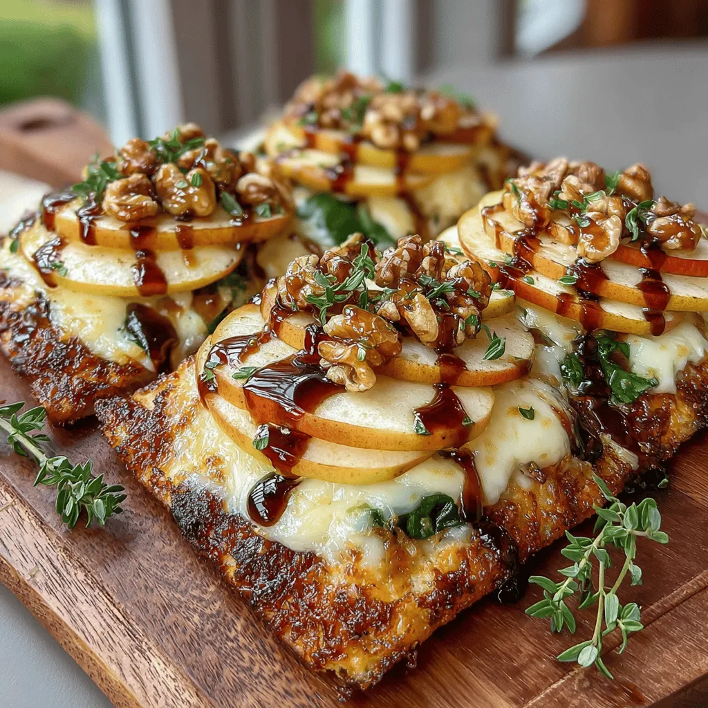 When it comes to comfort food, few dishes embody warmth and indulgence quite like the Cozy Apple Brie and Walnut Flatbread. Imagine a perfectly baked flatbread topped with creamy Brie cheese, sweet and crisp apples, and crunchy walnuts, all drizzled with a tangy balsamic glaze. This delightful combination of flavors creates a dish that is not only satisfying but also versatile enough to serve as a snack, appetizer, or a light meal. Whether you're hosting a gathering, enjoying a quiet evening at home, or looking for a unique addition to your brunch menu, this recipe is bound to impress.