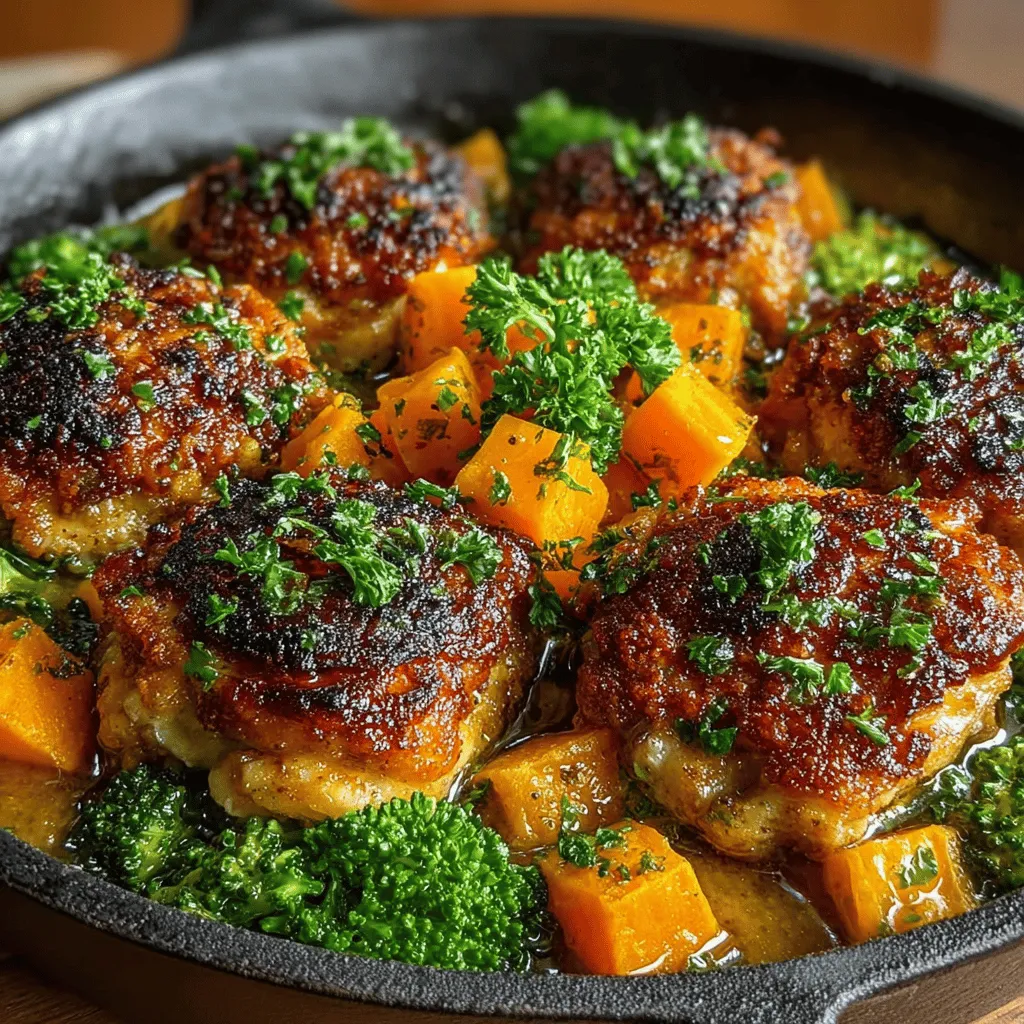 When it comes to preparing meals that are both comforting and nutritious, few dishes can rival the appeal of a one-skillet meal. The simplicity of using wholesome ingredients to create a delicious, satisfying dish not only streamlines the cooking process but also minimizes cleanup, making it a favorite among busy home cooks and families alike. One such dish that embodies these qualities is the Crispy Chicken and Sweet Potato Skillet. This recipe combines the tender juiciness of chicken thighs, the natural sweetness of sweet potatoes, and the vibrant crunch of broccoli, resulting in a colorful, flavorful, and nourishing meal that everyone will love.