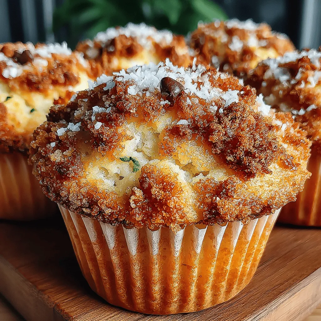 <strong>Introduction</strong>” /></p>
</p>
<h2>Prepping the Oven and Muffin Tin</h2>
</p>
<p>Before diving into the baking process, it’s vital to prepare your oven and muffin tin properly. Preheating your oven to 350°F (175°C) is essential for achieving the right texture in your Zucchini Crumble Muffins. When you preheat your oven, it ensures that the muffins rise correctly and develop a beautiful golden crust. Starting in a cold oven can lead to uneven baking and a denser texture, which is not what we want for these delightful treats.</p>
</p>
<p>Next, focus on your muffin tin. Lining or greasing the muffin tin is a critical step for easy removal post-baking. You can either use paper liners, which make cleanup a breeze, or grease the muffin tin with butter or non-stick spray. If you choose to grease the tin, ensure that you coat each cavity thoroughly to prevent the muffins from sticking. This small yet crucial step will save you from the frustration of having your perfectly baked muffins crumble apart when you try to remove them.</p>
</p>
<h2>Preparing the Zucchini</h2>
</p>
<p>The star of this recipe is, of course, the zucchini. Proper preparation of the zucchini is key to ensuring your muffins have the right moisture level and consistency. Start by washing the zucchini thoroughly under running water to remove any dirt. When it comes to grating, use a box grater or a food processor fitted with a grating attachment. Aim for small, fine shreds to ensure even incorporation into the batter.</p>
</p>
<p>Once you’ve grated the zucchini, it’s essential to squeeze out excess moisture. Zucchini contains a significant amount of water, and if not removed, it can lead to soggy muffins. To do this effectively, place the grated zucchini in a clean kitchen towel and twist it to wring out any liquid. You want the zucchini to be damp but not soaked. This step will make a significant difference in the texture of your finished muffins.</p>
</p>
<h2>Making the Muffin Batter</h2>
</p>
<p>Now that your zucchini is prepared, it’s time to make the muffin batter. Start by mixing the wet ingredients. In a large mixing bowl, combine the eggs, granulated sugar, brown sugar, vanilla extract, and melted butter. Whisk these ingredients together until you achieve a smooth blend. The sugars should be well incorporated, giving the mixture a slightly frothy appearance.</p>
</p>
<p>In a separate bowl, combine the dry ingredients. Whisk together the all-purpose flour, baking soda, baking powder, salt, and cinnamon. This step is crucial to ensure that the leavening agents are evenly distributed throughout the flour, which will help your muffins rise uniformly.</p>
</p>
<p>Once your wet and dry ingredients are ready, gently combine them. Pour the dry ingredients into the bowl of wet ingredients and stir using a spatula or wooden spoon. It’s important not to overmix at this stage; a few lumps are perfectly okay. Overmixing can lead to tough muffins, which is the opposite of what we want.</p>
</p>
<p>Next, fold in the prepared zucchini. If you’re feeling adventurous, now is the time to incorporate any optional add-ins like chocolate chips, nuts, or dried fruit. These optional ingredients can add texture and flavor, making your muffins even more delightful. Ensure the add-ins are evenly distributed throughout the batter.</p>
</p>
<h2>Crafting the Crumble Topping</h2>
</p>
<p>While the muffin batter is resting, let’s focus on creating the crumble topping. In a medium-sized bowl, combine the all-purpose flour, oats, brown sugar, and cinnamon. Use a fork or your fingers to mix these dry ingredients together. The key to a great crumble topping is achieving the right consistency; you want it to be crumbly but not overly dry.</p>
</p>
<p>Next, incorporate cold, diced butter into the dry mixture. Use your fingers or a pastry cutter to blend the butter into the dry ingredients until it resembles coarse crumbs. This process is what creates that delicious, crunchy topping that contrasts beautifully with the moist muffin base. Once your crumble is ready, set it aside until you’re ready to assemble the muffins.</p>
</p>
<h2>Filling the Muffin Tin</h2>
</p>
<p>With your muffin batter and crumble topping prepared, it’s time to fill the muffin tin. Use a large spoon or an ice cream scoop to portion the batter into each muffin cup. Aim to fill each cavity about two-thirds full, leaving room for the muffins to rise. This method ensures even baking and helps prevent any overflow.</p>
</p>
<p>Once the muffin tin is filled, generously sprinkle the crumble topping over each muffin. This step not only enhances the flavor but also adds a delightful texture contrast that makes these muffins irresistible. Ensure an even distribution of the crumble topping for a beautiful presentation.</p>
</p>
<h2>Baking to Perfection</h2>
</p>
<p>Now that your muffins are assembled, it’s time to bake them to perfection. Place the muffin tin in the preheated oven and set a timer for 20-25 minutes. The exact baking time may vary based on your oven and the size of your muffins, so keep an eye on them as they bake.</p>
</p>
<p>To check for doneness, use the toothpick method. Insert a toothpick or a cake tester into the center of a muffin; it should come out clean or with a few moist crumbs attached. If the toothpick comes out with wet batter, give the muffins a few more minutes in the oven. Once baked, remove the muffin tin from the oven and let it cool for 5-10 minutes before transferring the muffins to a wire rack.</p>
</p>
<h2>Cooling and Serving Suggestions</h2>
</p>
<p>Cooling your Zucchini Crumble Muffins properly is essential for preserving their texture and flavor. Allow the muffins to cool in the tin for about 5-10 minutes, then transfer them to a wire rack to cool completely. This prevents the bottoms from becoming soggy and keeps the muffins light and fluffy.</p>
</p>
<p>These muffins are incredibly versatile and can be enjoyed in various ways. Serve them warm with a pat of butter or cream cheese for a delightful breakfast or snack. They also pair beautifully with a cup of tea or coffee, making them a perfect afternoon treat. For an added twist, consider serving them alongside a dollop of yogurt and fresh fruit for a nutritious breakfast option.</p>
</p>
<h2>Storing Leftovers</h2>
</p>
<p>If you have any leftovers (which is rare with these delicious muffins), storing them correctly will help maintain their freshness. Allow the muffins to cool completely before transferring them to an airtight container. This will help prevent moisture from building up, which can lead to sogginess.</p>
</p>
<p>For longer storage, you can refrigerate the muffins for up to a week. Alternatively, you can freeze them for up to three months. To freeze, wrap each muffin tightly in plastic wrap or aluminum foil, then place them in a freezer-safe bag. When you’re ready to enjoy them, simply thaw at room temperature or warm them in the microwave for a quick snack.</p>
</p>
<h2>Nutritional Information</h2>
</p>
<p>Zucchini Crumble Muffins are not only delicious but also offer several nutritional benefits. They are an excellent source of vitamins and minerals, primarily due to the inclusion of zucchini, which is rich in Vitamin C, Vitamin A, and potassium.</p>
</p>
<h3>Caloric Content</h3>
</p>
<p>On average, each muffin contains about 180-200 calories, depending on the specific ingredients and portion sizes used. This makes them a relatively low-calorie option compared to many other baked goods, allowing you to indulge without guilt.</p>
</p>
<h3>Health Benefits of Zucchini</h3>
</p>
<p>Zucchini is a powerhouse of nutrition. It is low in calories and high in dietary fiber, which promotes healthy digestion and helps maintain a feeling of fullness. Additionally, zucchini contains antioxidants that can help reduce inflammation and support overall health. Incorporating zucchini into your diet can be a smart choice for anyone looking to boost their vegetable intake while enjoying delicious flavors.</p>
</p>
<h2>Conclusion</h2>
</p>
<p>Zucchini Crumble Muffins are an excellent way to combine healthy ingredients with delightful flavors. This recipe is not only simple to follow but also allows for customization based on personal preferences. Whether you are looking for a nutritious breakfast option, a snack for the kids, or a treat to enjoy with your afternoon coffee, these muffins are sure to please. Embrace the joy of baking and savor the delicious results!</p>
</div>