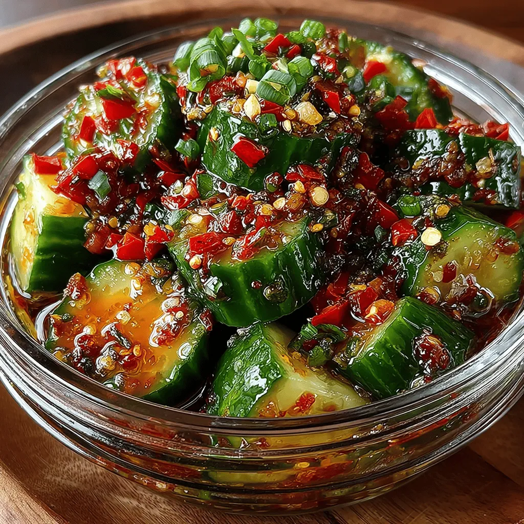 Kimchi, a staple in Korean cuisine, has transcended its traditional roots and become a popular addition to a variety of dishes around the world. Known for its bold flavors and probiotic benefits, kimchi is versatile, finding its way into tacos, sandwiches, and even salads. While traditional recipes often feature cabbage or radishes, the world of kimchi is expansive, allowing for creative adaptations that cater to different tastes and textures. One such adaptation is the Spicy Hatch Chili Kimchi Cucumber, which brings a refreshing twist to the classic dish while maintaining its signature heat and depth of flavor.