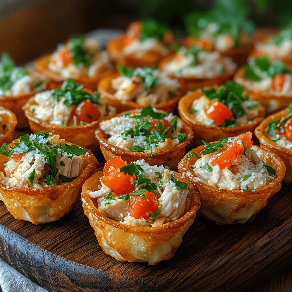 If you're looking for a crowd-pleasing appetizer that combines the classic flavors of Caesar salad with a unique twist, look no further than Mini Chicken Caesar Wonton Bites. These delightful morsels offer a perfect blend of crispy, savory, and creamy textures that make them an ideal choice for everything from casual family dinners to festive gatherings and parties. The beauty of this recipe lies not only in its flavors but also in its versatility; they can be served as finger food for a cocktail party or as a charming starter for a more formal meal.
