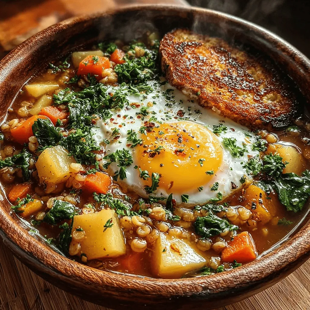 As the chill of winter settles in, there's nothing quite as comforting as a hearty bowl of soup. Hearty soups have long been a cornerstone of comfort food, providing warmth and satisfaction during the colder months. Among the myriad of soup recipes available, Cozy Egg & Leek Barley Soup stands out for its unique blend of flavors and nourishing ingredients. This delightful dish combines the earthy, mild taste of leeks with the nutty texture of barley and the richness of poached eggs, creating a truly comforting meal that is both wholesome and satisfying.
