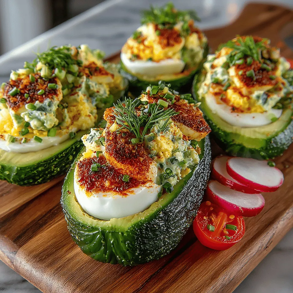 Once you've achieved a creamy avocado base, it's time to introduce the star protein: hard-boiled eggs. Begin by peeling and finely chopping the eggs. For this recipe, it's crucial to handle the eggs delicately. Gently fold the chopped hard-boiled eggs into the avocado mixture using a spatula or large spoon. The goal here is to maintain the integrity of the egg pieces while ensuring they’re evenly distributed throughout the creamy filling. This folding technique allows for a delightful mix of flavors and textures, offering a satisfying bite in every cucumber boat.