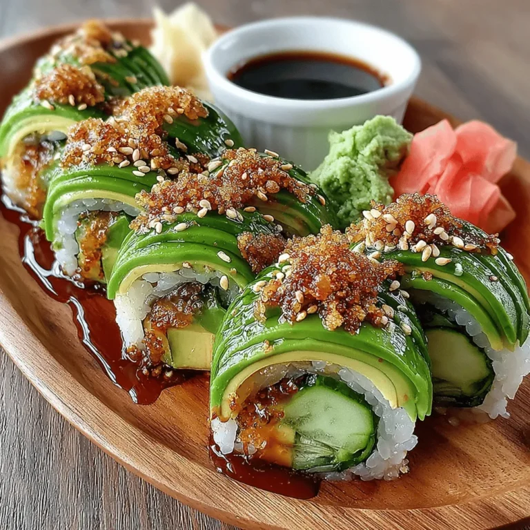 Sushi, a beloved dish with roots in Japanese cuisine, has evolved into a versatile culinary experience that caters to a variety of dietary preferences, including vegetarian and vegan options. Among the myriad of sushi rolls available, cucumber and avocado sushi rolls stand out for their simplicity, refreshing taste, and vibrant colors. Perfect for warm weather or as a healthy snack, these rolls provide a delightful balance of flavors and textures. Whether you are a novice in the kitchen or an experienced cook, this recipe is approachable and enjoyable, making it an ideal choice for anyone looking to explore the world of sushi.