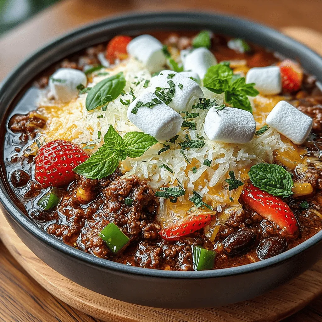 Exploring the world of culinary delights often leads us to unexpected combinations that tantalize our taste buds. Neapolitan Cake Chili is one such dish that beautifully marries the savory richness of chili with a hint of sweetness, creating a unique dining experience. This innovative recipe brings together hearty ingredients like ground beef or turkey, beans, and a medley of spices while introducing an unexpected touch of strawberries and marshmallows. This multi-faceted dish not only satisfies your cravings for comfort food but also piques curiosity with its distinctive flavor profile.