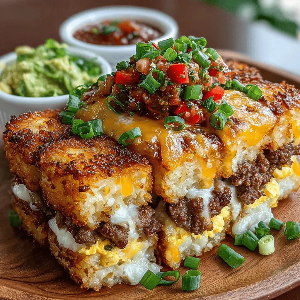 In recent years, the culinary world has witnessed a surge in breakfast innovations, as more people seek to elevate their morning meals beyond the traditional fare. The fast-paced lifestyle of today often leaves individuals searching for quick, satisfying breakfast options that don’t compromise on flavor or nutrition. Enter the Mini Breakfast Tater Tot Stacks—a delightful combination of crispy tater tots, fluffy eggs, savory sausage, and gooey cheese. This recipe not only caters to busy mornings but also turns breakfast into a fun and hearty experience that the whole family will enjoy.