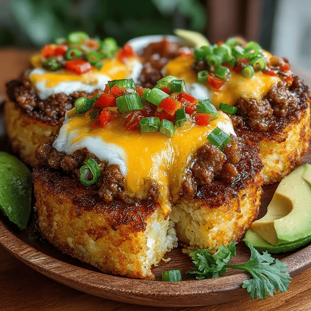 In recent years, the culinary world has witnessed a surge in breakfast innovations, as more people seek to elevate their morning meals beyond the traditional fare. The fast-paced lifestyle of today often leaves individuals searching for quick, satisfying breakfast options that don’t compromise on flavor or nutrition. Enter the Mini Breakfast Tater Tot Stacks—a delightful combination of crispy tater tots, fluffy eggs, savory sausage, and gooey cheese. This recipe not only caters to busy mornings but also turns breakfast into a fun and hearty experience that the whole family will enjoy.