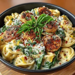 Creamy Garlic Spinach Tortellini