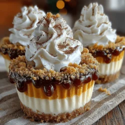 As the crisp air of autumn sets in and leaves transform into vibrant shades of orange and gold, our cravings shift toward cozy, seasonal flavors. Pumpkin desserts, in particular, capture the essence of fall, invoking nostalgia for family gatherings and festive celebrations. Among the array of pumpkin-infused treats, the Pumpkin Pie Cheesecake Cups stand out as a delightful fusion of two beloved desserts: the classic pumpkin pie and smooth, creamy cheesecake. This innovative recipe not only offers a unique taste experience but also presents the dessert in an individual serving format, making it perfect for holiday gatherings or simple indulgences at home.