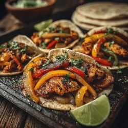 - 1 pound boneless, skinless chicken breasts - 2 bell peppers (any color) - 1 large onion - 2 tablespoons olive oil - 1 tablespoon chili powder - 1 teaspoon cumin - 1 teaspoon garlic powder - Salt and pepper to taste - Juice of 1 lime - Fresh cilantro for garnish