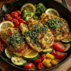 Introducing the Zesty One-Pan Lemon Garlic Chicken & Veggies, a culinary creation that stands as a testament to the beauty of simplicity in home cooking. This dish is not just about satisfying your hunger; it's about embracing vibrant flavors and wholesome ingredients that can elevate your dining experience. The combination of tender chicken, fresh vegetables, and a zesty marinade yields a meal that is as appealing to the palate as it is to the eye.