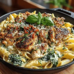 If you're seeking a dish that combines comfort, flavor, and ease of preparation, look no further than Creamy Spinach and Chicken Skillet Pasta. This recipe beautifully marries tender chicken, vibrant spinach, and a luscious creamy sauce, all enveloped around perfectly cooked pasta. Ideal for busy weeknights or a cozy dinner at home, this dish can be prepared in just 30 minutes, making it a go-to choice for anyone looking to whip up a satisfying meal without spending hours in the kitchen.