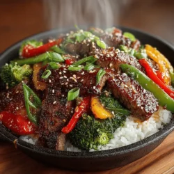 Sizzling Beef & Veggie Delight is a vibrant and flavorful dish that seamlessly blends tender beef sirloin with a colorful array of fresh vegetables. This mouthwatering stir-fry not only captivates your palate but also serves as a quick and nutritious meal option, perfect for busy weeknights or special family gatherings. The combination of garlic, ginger, and savory sauces creates a delicious harmony of flavors that will leave you craving more.