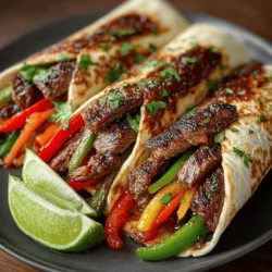 Sizzling Beef & Veggie Delight Wraps are a delightful and nutritious option for any meal. Packed with tender flank steak and a colorful array of vegetables, this dish is not only visually appealing but also rich in flavor and nutrients. Perfect for a quick weeknight dinner or a satisfying lunch, these wraps are versatile and easy to prepare. In this article, we’ll explore the ingredients, step-by-step instructions, and the benefits of making this delicious recipe at home.