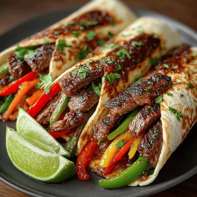 Sizzling Beef & Veggie Delight Wraps are a delightful and nutritious option for any meal. Packed with tender flank steak and a colorful array of vegetables, this dish is not only visually appealing but also rich in flavor and nutrients. Perfect for a quick weeknight dinner or a satisfying lunch, these wraps are versatile and easy to prepare. In this article, we’ll explore the ingredients, step-by-step instructions, and the benefits of making this delicious recipe at home.