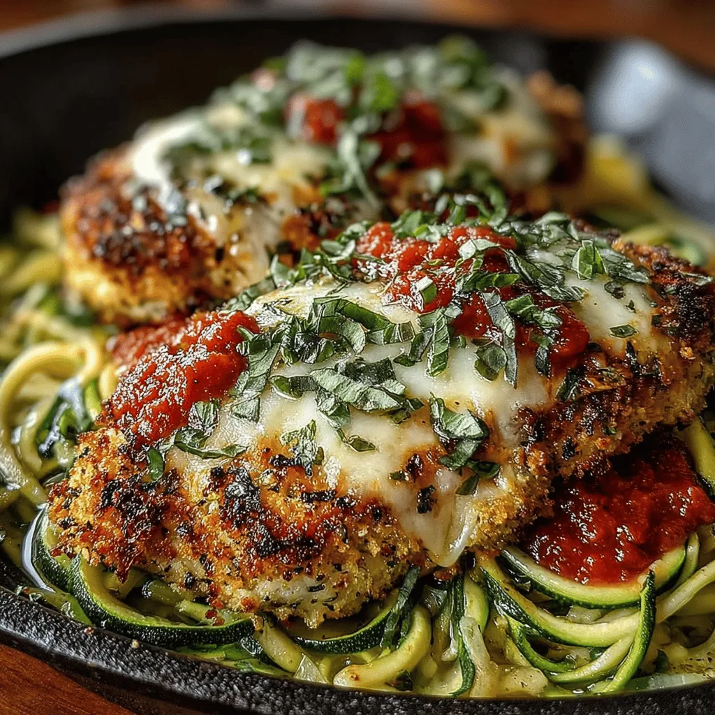 If you're in search of a delicious yet healthier twist on a classic Italian dish, look no further than Skillet Chicken Parmesan with Zucchini Noodles. This dish combines tender, juicy chicken breasts with vibrant zucchini noodles, all smothered in rich marinara sauce and topped with gooey, melted cheese. It's an enticing way to enjoy the beloved flavors of Chicken Parmesan while catering to dietary preferences that call for a lighter option.