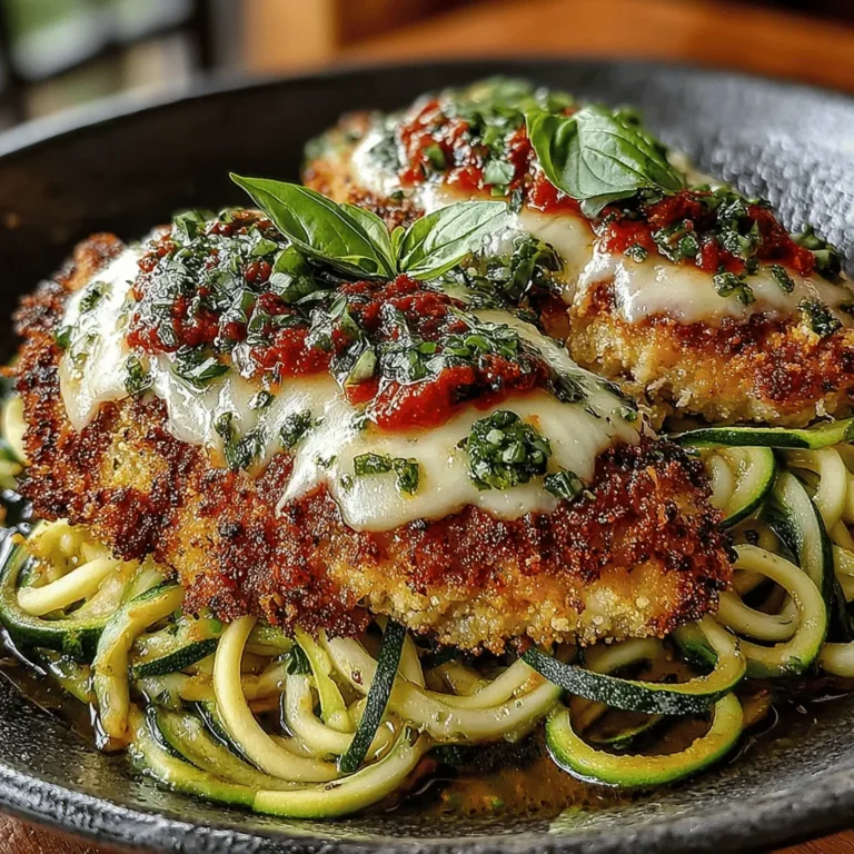 If you're in search of a delicious yet healthier twist on a classic Italian dish, look no further than Skillet Chicken Parmesan with Zucchini Noodles. This dish combines tender, juicy chicken breasts with vibrant zucchini noodles, all smothered in rich marinara sauce and topped with gooey, melted cheese. It's an enticing way to enjoy the beloved flavors of Chicken Parmesan while catering to dietary preferences that call for a lighter option.