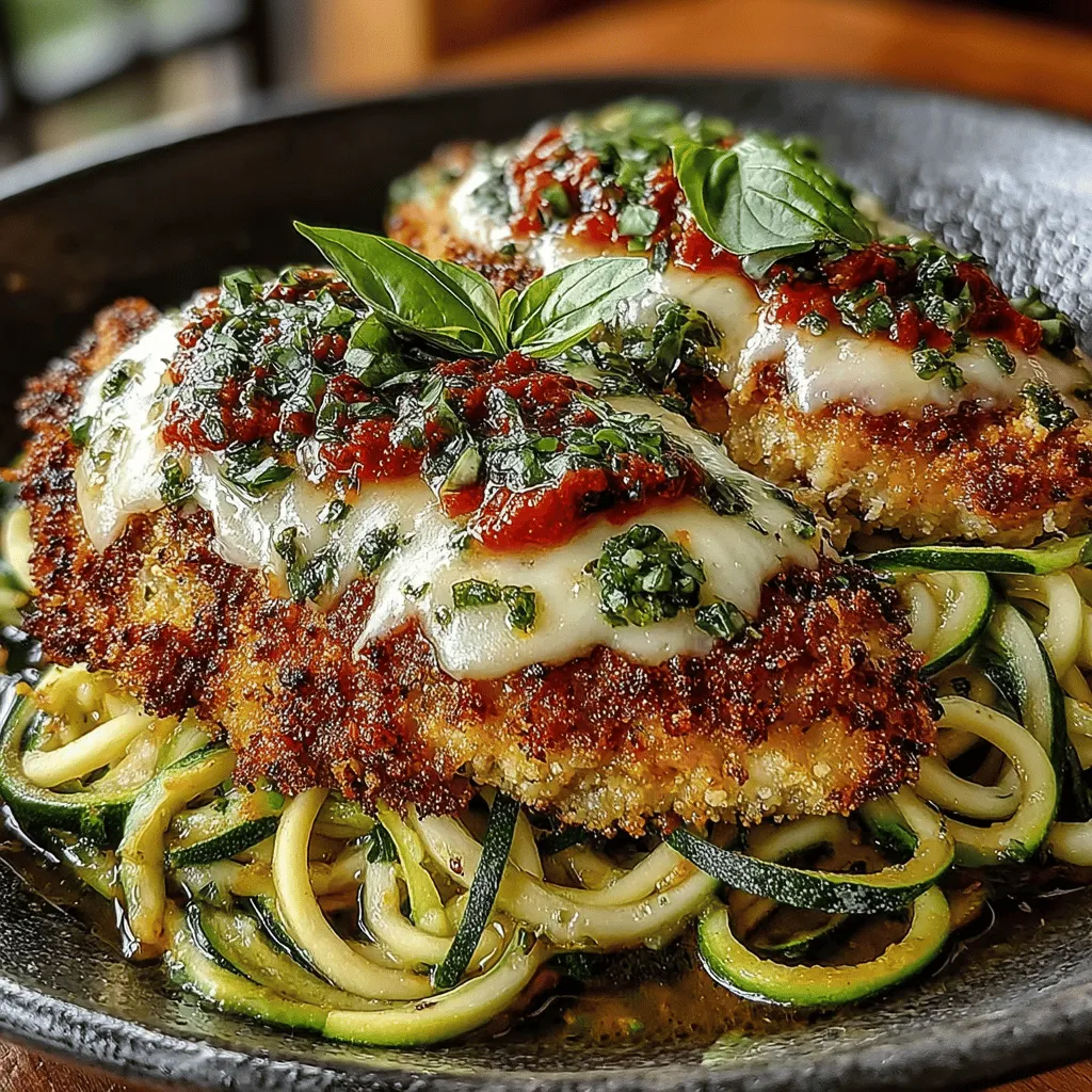 If you're in search of a delicious yet healthier twist on a classic Italian dish, look no further than Skillet Chicken Parmesan with Zucchini Noodles. This dish combines tender, juicy chicken breasts with vibrant zucchini noodles, all smothered in rich marinara sauce and topped with gooey, melted cheese. It's an enticing way to enjoy the beloved flavors of Chicken Parmesan while catering to dietary preferences that call for a lighter option.