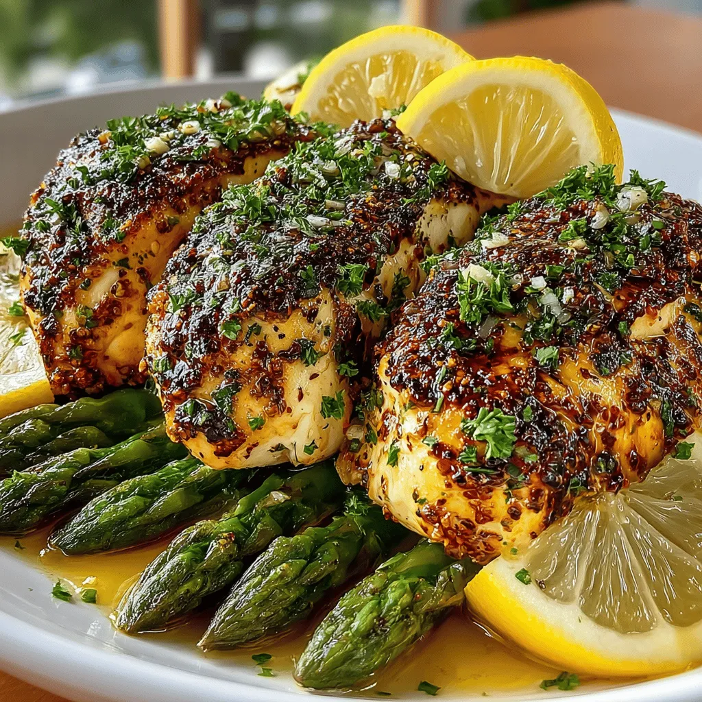 - 4 boneless, skinless chicken breasts - 1 bunch of fresh asparagus - Zest of 1 lemon - Juice of 2 lemons - 4 cloves of garlic, minced - 1/4 cup extra virgin olive oil - 1 teaspoon dried oregano - 1 teaspoon smoked paprika - Salt and pepper, to taste