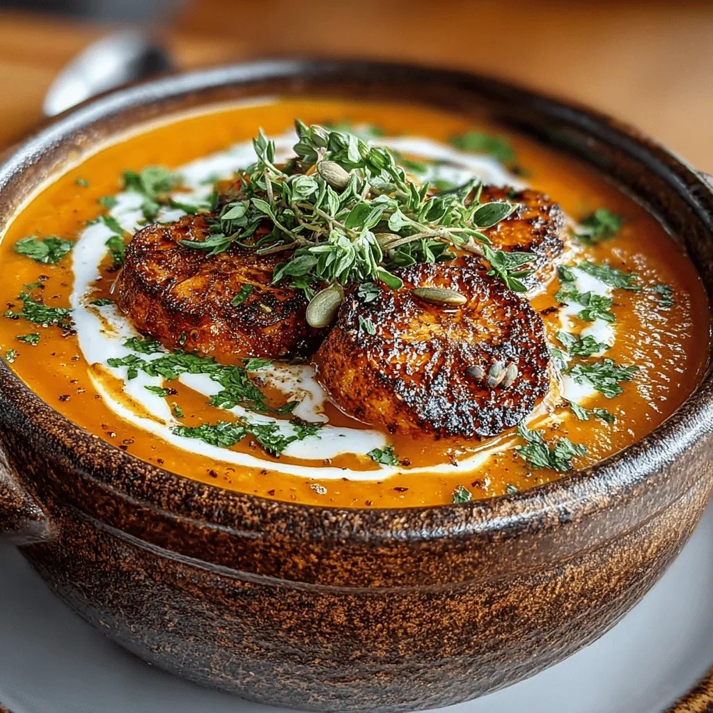 Velvety Roasted Acorn Squash Soup is a delightful and nourishing dish that perfectly embodies the essence of fall. This creamy soup is not only a treat for the taste buds but also visually appealing, with its vibrant golden hue that adds warmth to any table setting. Acorn squash, the star ingredient, is in season during the cooler months, making it an ideal choice for cozy gatherings and family meals. Packed with nutrients, this soup provides a comforting and wholesome dining experience that is both easy to prepare and sure to impress your guests.