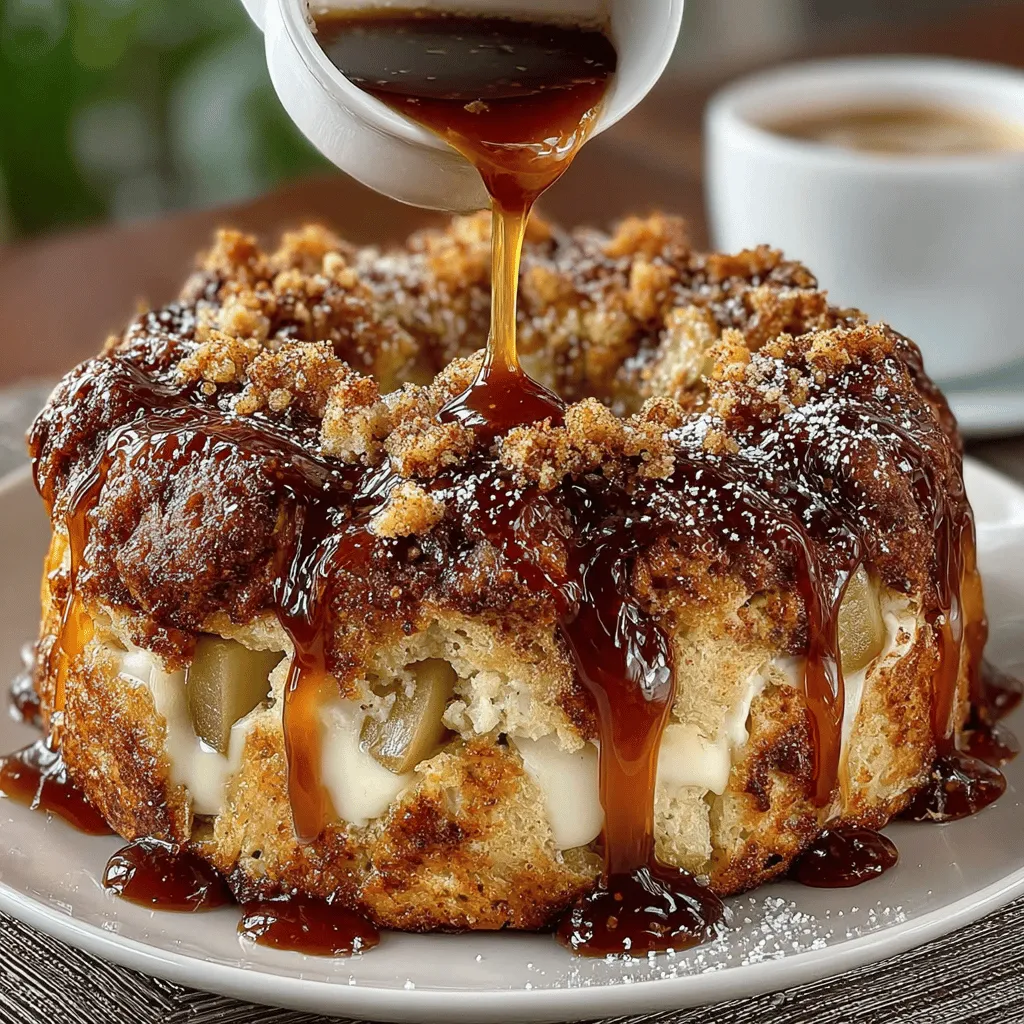 Caramel Apple Monkey Bread is a delightful concoction that seamlessly blends the warmth of freshly baked bread with the rich flavors of caramel and apple. This dessert—or breakfast treat, depending on how you choose to indulge—offers an interactive experience that invites everyone to pull apart pieces of soft, gooey dough, making it a hit at gatherings, family brunches, or cozy evenings spent at home. The delightful aroma of cinnamon and caramel wafting through the kitchen is sure to captivate your senses and make your mouth water in anticipation.