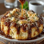 Caramel Apple Monkey Bread is a delightful concoction that seamlessly blends the warmth of freshly baked bread with the rich flavors of caramel and apple. This dessert—or breakfast treat, depending on how you choose to indulge—offers an interactive experience that invites everyone to pull apart pieces of soft, gooey dough, making it a hit at gatherings, family brunches, or cozy evenings spent at home. The delightful aroma of cinnamon and caramel wafting through the kitchen is sure to captivate your senses and make your mouth water in anticipation.