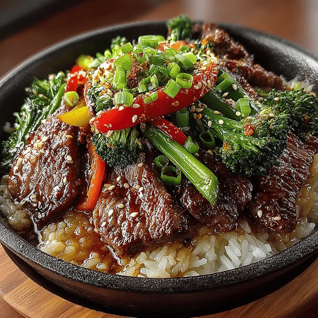 Sizzling Broccoli Beef Delight is a mouthwatering stir-fry dish that combines tender pieces of flank steak with vibrant, fresh vegetables, creating a culinary experience that tantalizes the taste buds. This dish not only appeals to those who appreciate a hearty meal but also caters to health-conscious eaters, thanks to the balanced mix of protein, fiber, and essential vitamins. The sizzling nature of the dish, accentuated by the high heat of cooking, ensures that every bite is bursting with flavor, making it a popular choice for weeknight dinners and special occasions alike.