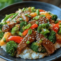 Teriyaki Beef and Vegetable Blitz is a delightful stir-fry dish that brings together the rich, savory flavors of marinated beef with the crunch and freshness of vibrant vegetables. This recipe is not only packed with flavor but also emphasizes healthy eating, making it a perfect choice for busy weeknights. With a quick prep and cooking time, you can serve a delicious and nutritious meal in under 30 minutes. The combination of tender beef and colorful veggies makes this dish appealing to both the eyes and the palate, ensuring it's a hit with family and friends.