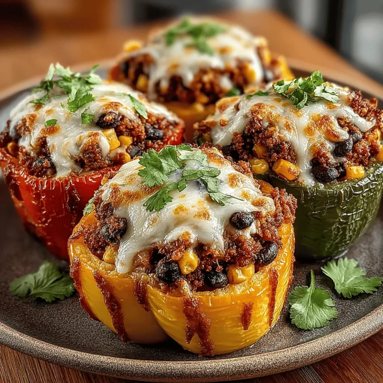- 4 large bell peppers (any color) - 1 pound ground turkey - 1 cup quinoa, rinsed - 2 cups low-sodium chicken broth or water - 1 small onion, diced - 2 cloves garlic, minced - 1 cup diced tomatoes (canned or fresh) - 1 teaspoon ground cumin - 1 teaspoon smoked paprika - 1 teaspoon chili powder - Salt and pepper to taste - Fresh parsley or cilantro, for garnish