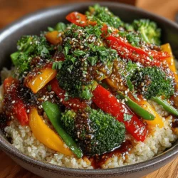 Vibrant Veggie Stir-Fry is a colorful and nutritious dish that not only pleases the palate but also nourishes the body. Packed with a variety of fresh vegetables, this stir-fry is an excellent way to incorporate essential nutrients into your diet. It is versatile and can be adapted to suit your taste preferences or the seasonal availability of produce. The dish is quick to prepare, making it perfect for weeknight dinners or meal prep. Paired with wholesome brown rice, this recipe is a satisfying way to enjoy a healthy and delicious meal.