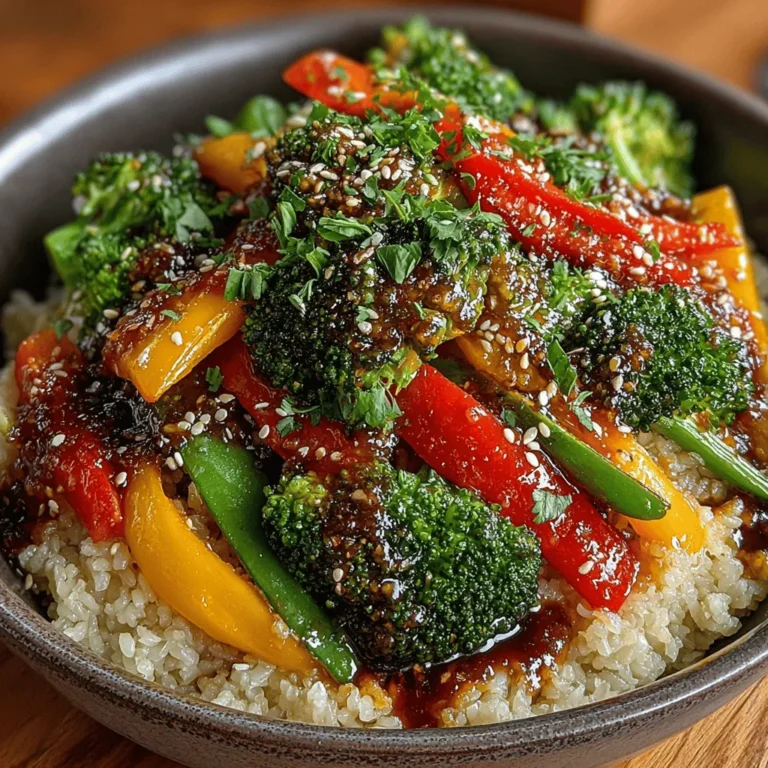 Vibrant Veggie Stir-Fry is a colorful and nutritious dish that not only pleases the palate but also nourishes the body. Packed with a variety of fresh vegetables, this stir-fry is an excellent way to incorporate essential nutrients into your diet. It is versatile and can be adapted to suit your taste preferences or the seasonal availability of produce. The dish is quick to prepare, making it perfect for weeknight dinners or meal prep. Paired with wholesome brown rice, this recipe is a satisfying way to enjoy a healthy and delicious meal.
