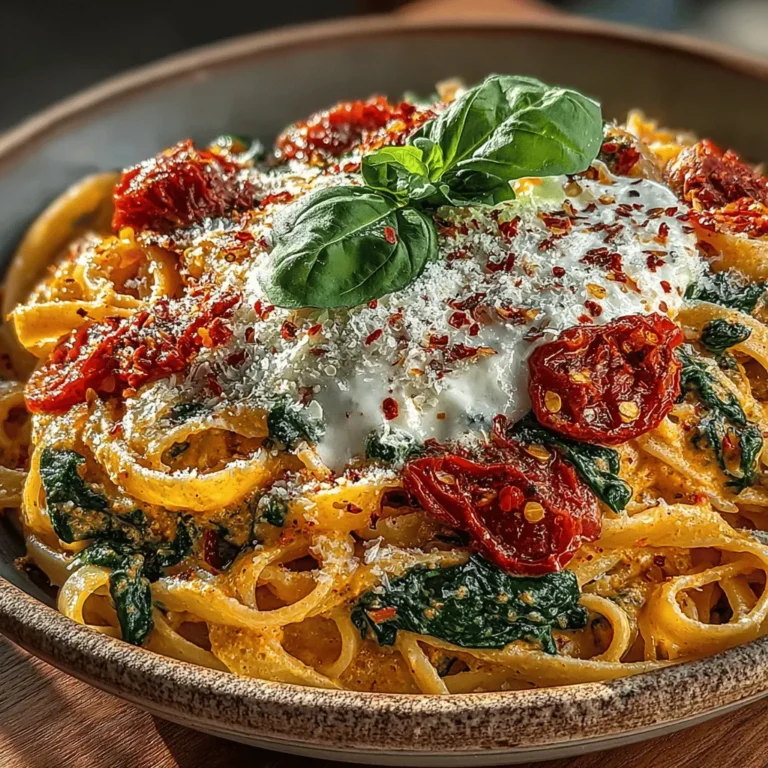 Creamy Tomato Basil Pasta with Spinach is a comforting and satisfying meal that perfectly balances rich flavors and wholesome ingredients. This dish is ideal for busy weeknights when time is of the essence, yet it also holds its own for special occasions when you want to impress your guests. The combination of a creamy tomato sauce, vibrant fresh spinach, and aromatic basil creates an irresistible blend that delights the palate. Whether you are a novice cook or a seasoned chef, this simple recipe will have you whipping up a delicious meal in no time.