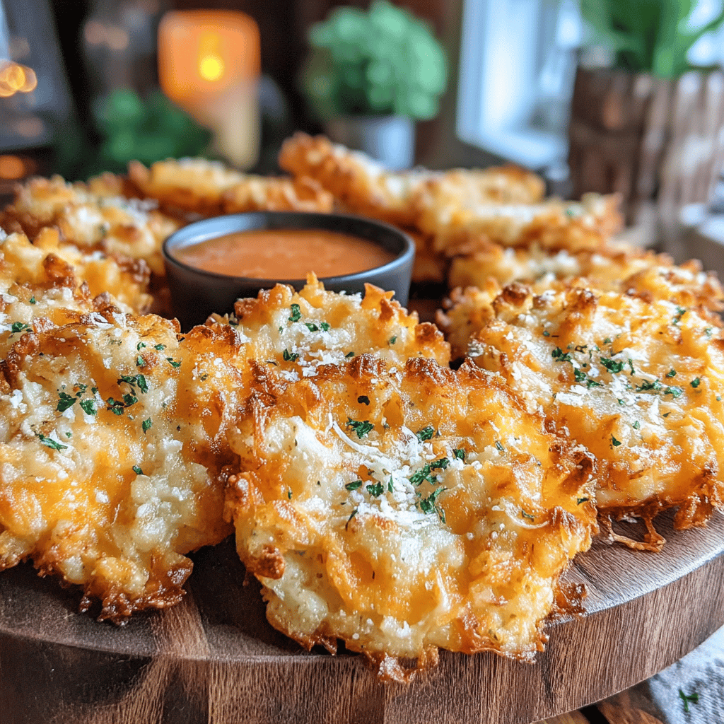 Game day is the perfect opportunity to indulge in satisfying snacks that keep the energy high and the flavor even higher. If you’re looking for a treat that will have everyone cheering, look no further than these <strong>Crispy Air Fryer Cheese Bites</strong>! With creamy, melty cheese encased in a light, crispy coating, these bites are irresistible.” /></p>
<h2>Key Ingredients</h2>
<ul>
<li><strong>Cheese</strong>: Use a combination of shredded mozzarella and cheddar or your favorite melty cheese for maximum flavor.</li>
<li><strong>Breadcrumbs</strong>: Panko breadcrumbs add extra crispiness, while traditional breadcrumbs work too if you prefer.</li>
<li><strong>Egg</strong>: One large egg helps bind the cheese and breadcrumbs together.</li>
<li><strong>Flour</strong>: All-purpose flour helps the coating adhere better to the cheese.</li>
<li><strong>Seasonings</strong>: Garlic powder, onion powder, salt, and pepper for flavor enhancement. Feel free to add your favorite herbs or spices!</li>
<li><strong>Cooking Spray</strong>: A light mist of cooking spray helps achieve that golden crispy texture while air frying.</li>
<li><strong>Dipping Sauce</strong>: Optional but recommended – marinara sauce, ranch dressing, or spicy aioli for extra flavor!</li>
</ul>
<h2>Baking Process</h2>
<p>Creating the perfect crispy air fryer cheese bites is a breeze! Follow these steps for a delicious game day snack that will impress everyone:</p>
<h3>Ingredients</h3>
<ul>
<li>1 cup shredded sharp cheddar cheese</li>
<li>1 cup shredded mozzarella cheese</li>
<li>1/2 cup all-purpose flour</li>
<li>2 large eggs</li>
<li>1 cup seasoned breadcrumbs or panko</li>
<li>Salt and pepper to taste</li>
<li>Cooking spray or olive oil for misting</li>
</ul>
<h3>Step 1: Preparing the Cheese Mixture</h3>
<ol>
<li><strong>Combine the Cheeses</strong>: In a large mixing bowl, combine the shredded cheddar and mozzarella cheeses. Mix well to ensure an even distribution of flavors.</li>
<li><strong>Season</strong>: Add a pinch of salt and pepper to the cheese mixture. Feel free to add other seasonings like garlic powder, onion powder, or your favorite herbs for extra flavor!</li>
</ol>
<h3>Step 2: Breading Station Setup</h3>
<ol>
<li><strong>Prepare Three Bowls</strong>:</li>
<li>In the first bowl, add the all-purpose flour.</li>
<li>In the second bowl, beat the two eggs until well combined.</li>
<li>In the third bowl, place the seasoned breadcrumbs.</li>
</ol>
<h3>Step 3: Forming the Bites</h3>
<ol>
<li><strong>Shape the Cheese</strong>: Using your hands, take small portions of the cheese mixture (about a tablespoon) and form them into bite-sized balls or small patties. </li>
<li><strong>Coat the Bites</strong>:</li>
<li>First, roll each cheese bite in the flour, ensuring it is fully coated.</li>
<li>Next, dip it into the beaten eggs, allowing any excess to drip off.</li>
<li>Finally, coat it in the breadcrumbs, pressing gently to adhere them.</li>
</ol>
<h3>Step 4: Air Frying</h3>
<ol>
<li><strong>Preheat the Air Fryer</strong>: Preheat your air fryer to 375°F (190°C) for about 5 minutes. This step ensures that your cheese bites will cook evenly and achieve the perfect crispiness.</li>
<li><strong>Arrange the Bites</strong>: Lightly spray the air fryer basket with cooking spray. Place the cheese bites in a single layer in the basket, making sure they are not overcrowded. Leave a little space between each to allow for proper air circulation.</li>
<li><strong>Mist with Oil</strong>: Lightly mist the tops of the cheese bites with cooking spray or drizzle a little olive oil on them to enhance browning.</li>
<li><strong>Cook</strong>: Air fry the cheese bites for about 8-10 minutes, or until they are golden brown and crispy. Monitor them closely, as cooking time may vary based on the air fryer brand and size.</li>
</ol>
<h3>Step 5: Serve and Enjoy!</h3>
<ol>
<li><strong>Cool Slightly</strong>: Once cooked, remove the cheese bites from the air fryer and let them cool for a couple of minutes. They will continue to firm up as they cool.</li>
<li><strong>Dipping Sauces</strong>: Serve with your favorite dipping sauces, like marinara, ranch, or spicy aioli!</li>
</ol>
<p>These crispy air fryer cheese bites are sure to be a hit during your game day festivities. Enjoy each cheesy, crunchy bite while cheering for your favorite team!</p>
<h2>Serving Suggestions</h2>
<p>Transform your Crispy Air Fryer Cheese Bites into the star of your game day spread with these delightful serving suggestions:</p>
<ol>
<li><strong>Dipping Sauces</strong>: Offer a selection of dipping sauces to complement the cheesy crunch. Popular options include:</li>
<li><strong>Marinara Sauce</strong>: A classic pairing that adds a tangy kick.</li>
<li><strong>Ranch Dressing</strong>: Creamy and cool, ranch is always a crowd favorite.</li>
<li><strong>Sriracha Mayo</strong>: For those who enjoy a bit of heat, mix mayonnaise with sriracha for a spicy twist.</li>
<li>
<p><strong>Honey Mustard</strong>: Sweet and tangy, this sauce adds a delightful contrast to the savory cheese.</p>
</li>
<li>
<p><strong>Platter Presentation</strong>: Create a stunning platter by arranging the cheese bites with colorful accompaniments. Add assorted veggies like carrot sticks, celery, and bell pepper slices for a fresh crunch. You can also include some olives or pickles for added flavor.</p>
</li>
<li>
<p><strong>Charcuterie Style</strong>: Elevate your cheese bites by incorporating them into a charcuterie board. Pair them with cured meats, nuts, and dried fruits for a gourmet touch. Include some artisanal crackers or breadsticks for an extra layer of texture.</p>
</li>
<li>
<p><strong>On a Bed of Greens</strong>: Serve the cheese bites over a bed of mixed greens or arugula. Drizzle with a light vinaigrette to balance the richness of the cheese.</p>
</li>
<li>
<p><strong>Game Day Sliders</strong>: Pair the cheese bites with mini sliders. Serve them with your favorite meat or veggie patties for a complete game day meal that will keep everyone satisfied.</p>
</li>
<li>
<p><strong>Themed Decor</strong>: Enhance the game day experience by decorating your snack table with your team’s colors or by using themed plates and napkins. This adds excitement and makes your cheese bites even more appealing.</p>
</li>
<li>
<p><strong>Social Media Ready</strong>: Don’t forget to take some Instagram-worthy shots of your cheese bites! Present them on a rustic wooden board or colorful plates and capture the cheesy goodness before everyone dives in.</p>
</li>
</ol>
<p>With these serving suggestions, your Crispy Air Fryer Cheese Bites will not only satisfy those snack cravings but also elevate your game day gathering into a memorable culinary experience! Enjoy the game!</p>
<h2>Conclusion</h2>
<p>These Crispy Air Fryer Cheese Bites are the perfect Game Day snack that will have your guests cheering for more! With their golden, crunchy exterior and melty, cheesy center, they’re an irresistible treat that combines convenience with flavor. Not only are they easy to make in just a matter of minutes, but they’re also a healthier alternative to traditional frying, allowing you to indulge without the guilt. </p>
<p>Feel free to experiment with different types of cheese or seasoning blends to make these bites your own. Whether you’re enjoying them alongside your favorite dipping sauces or serving them up at your next gathering, they’re sure to be a hit. So, gear up, grab your air fryer, and get ready to score big with this delightful appetizer. Happy snacking!</p>
<div id=